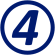 Icon 4 in a circle bold italic